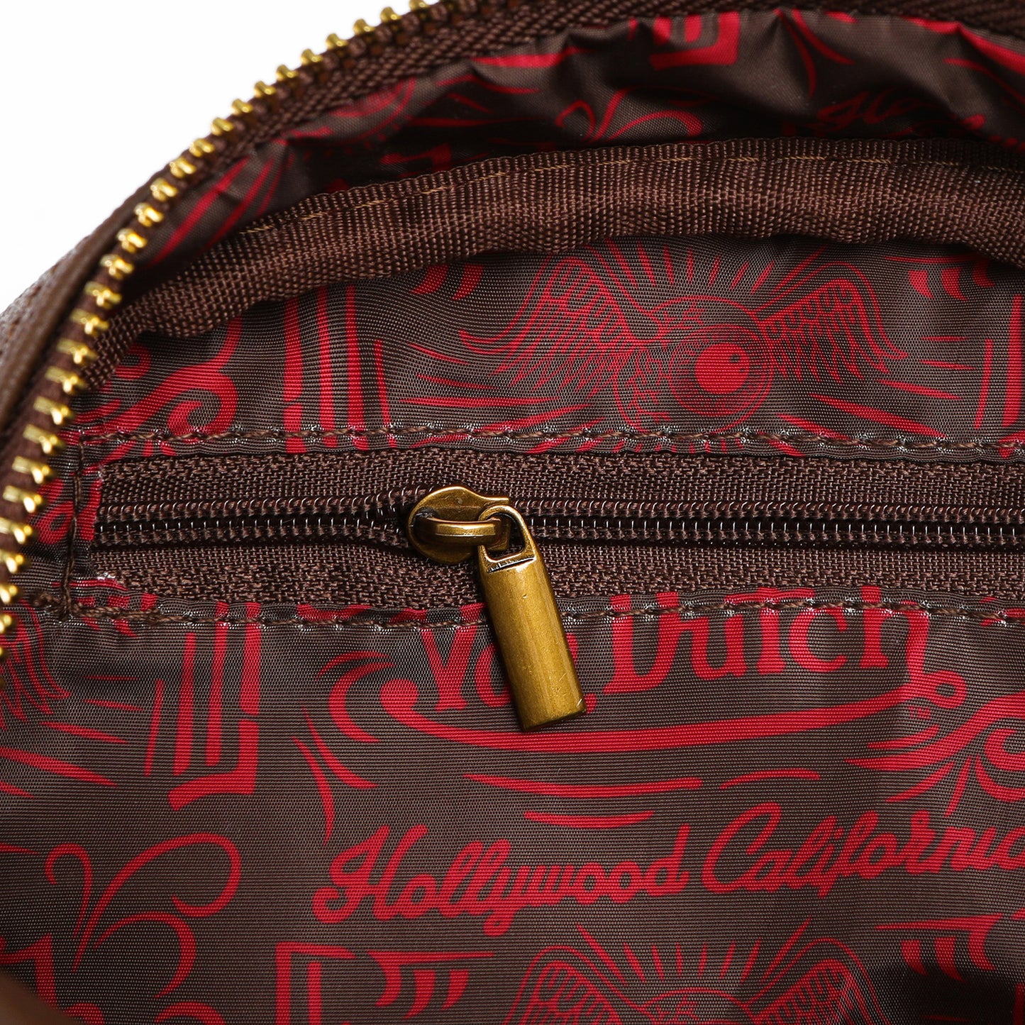 Dark Brown & Red Two-Tone Bowling Bag