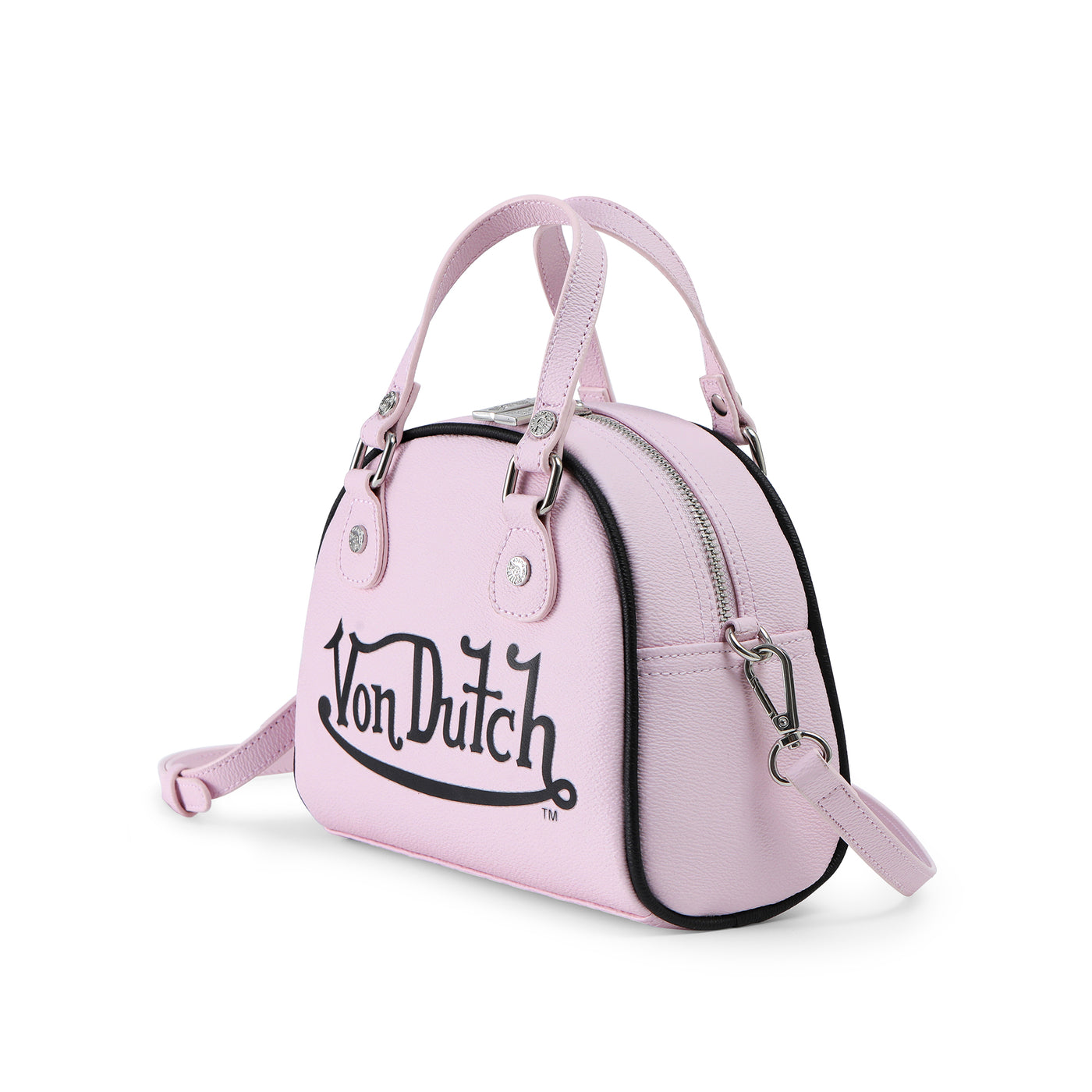 Von Dutch Pink & Black Two-Tone Bowling Bag