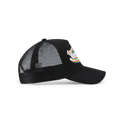 Rainbow Embroidered Logo Trucker Hat