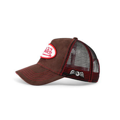Brown & Red Velvet Trucker Hat