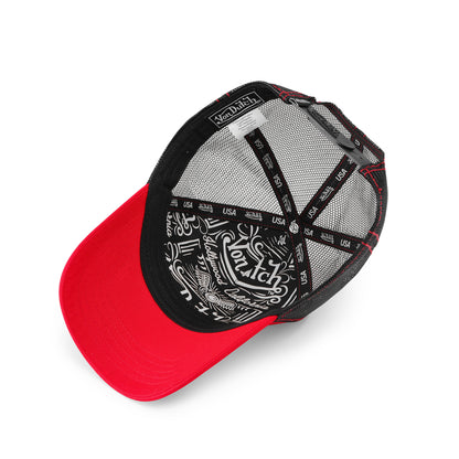 Red, Off-White & Black Trucker Hat