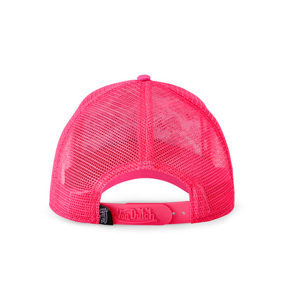 Hot Pink Flying Eyeball Wordmark Trucker Hat