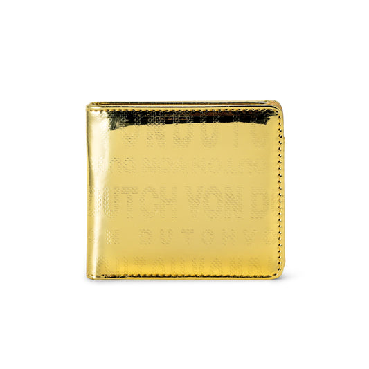 Mirror Logo Bi-fold Wallet - Gold