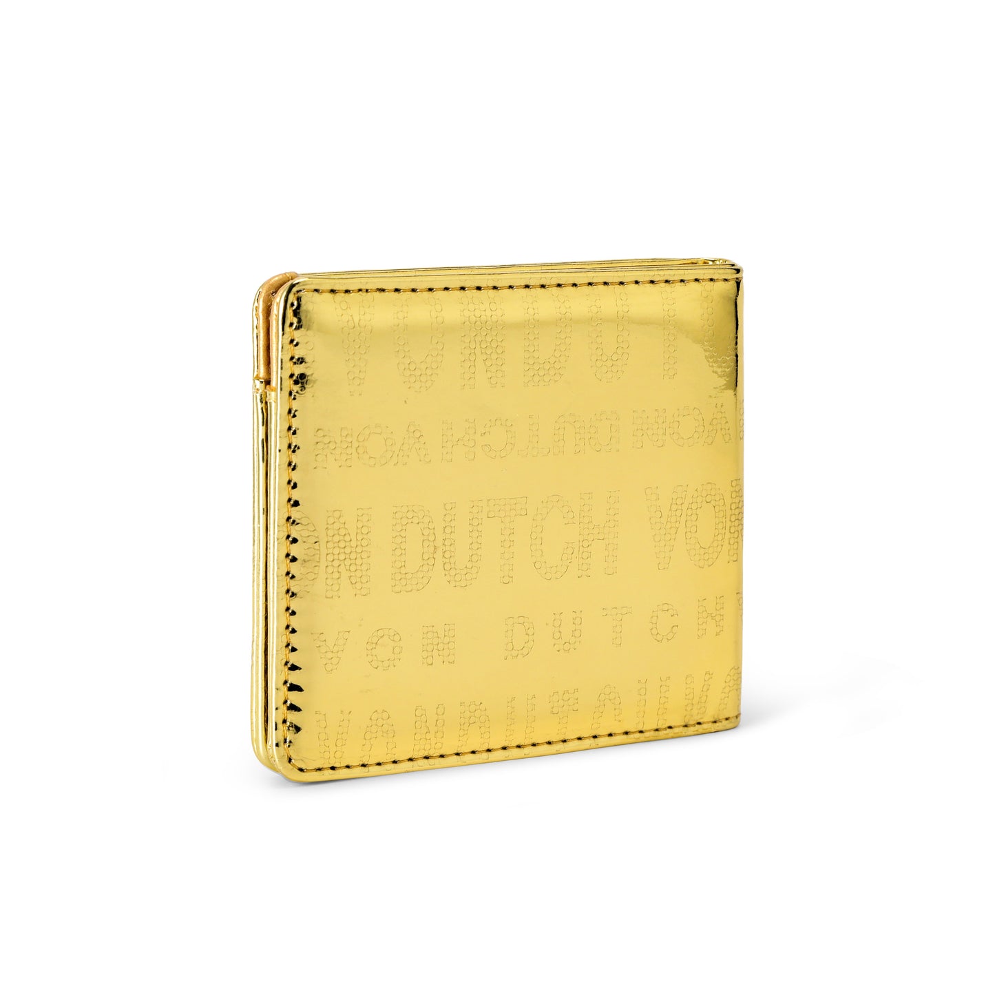 Mirror Logo Bi-fold Wallet - Gold