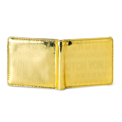 Mirror Logo Bi-fold Wallet - Gold