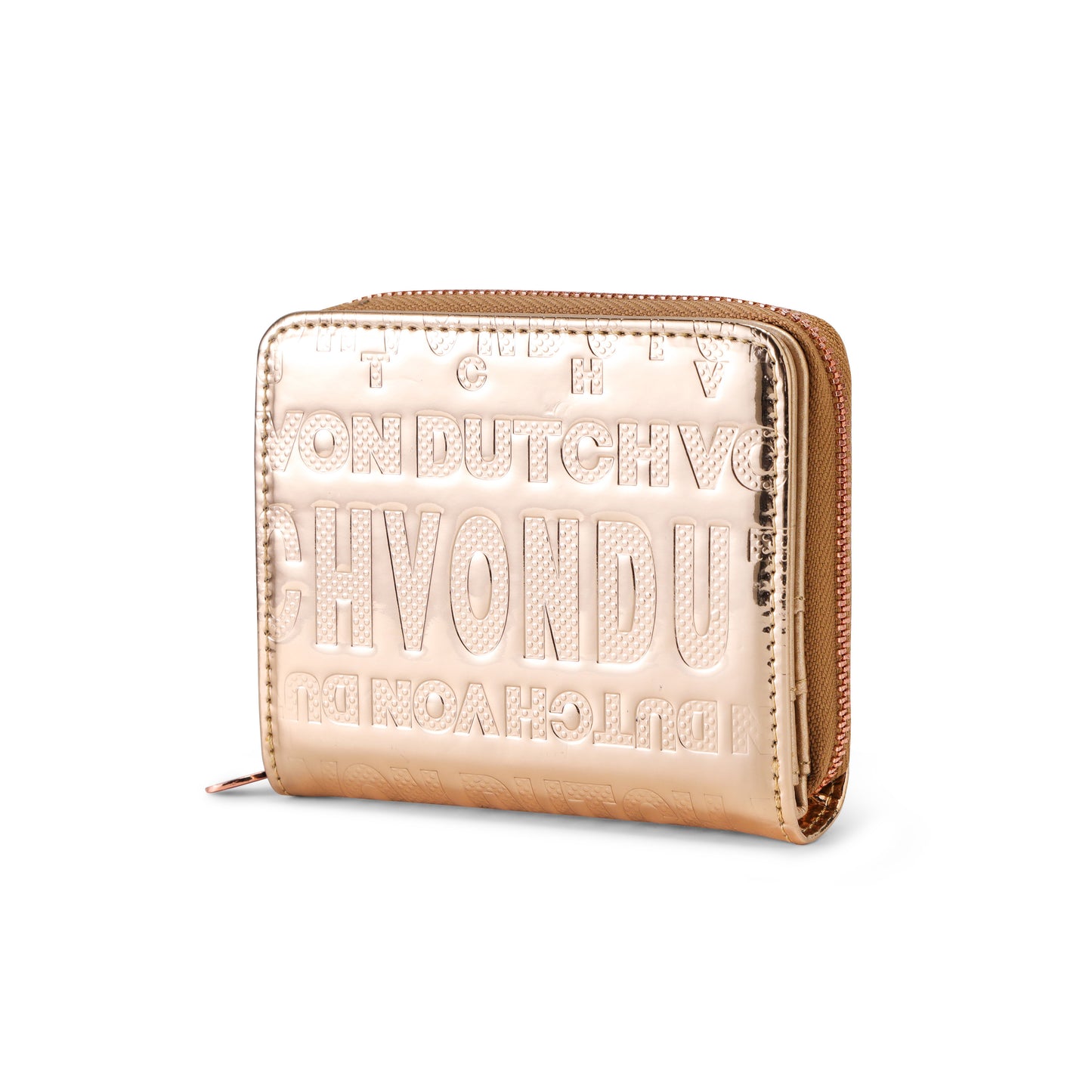 Reflective Logo Zip-Up Wallet