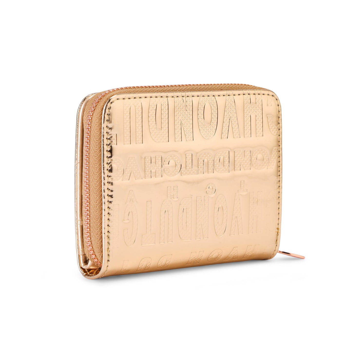 Reflective Logo Zip-Up Wallet