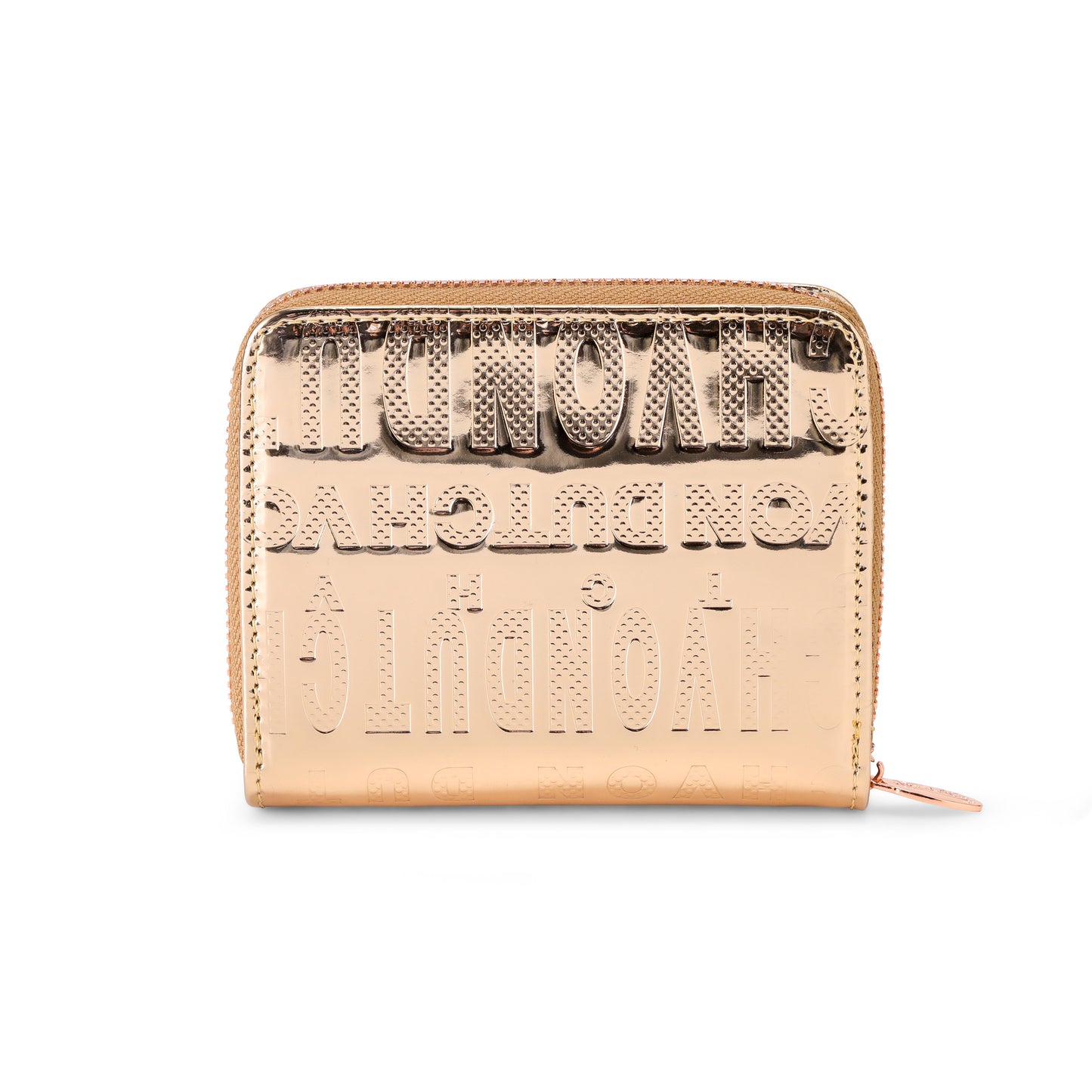 Reflective Logo Zip-Up Wallet