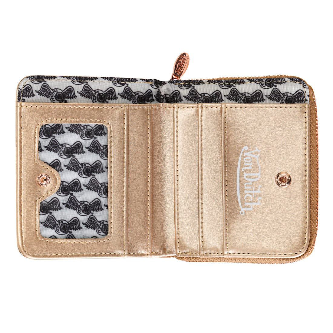 Reflective Logo Zip-Up Wallet