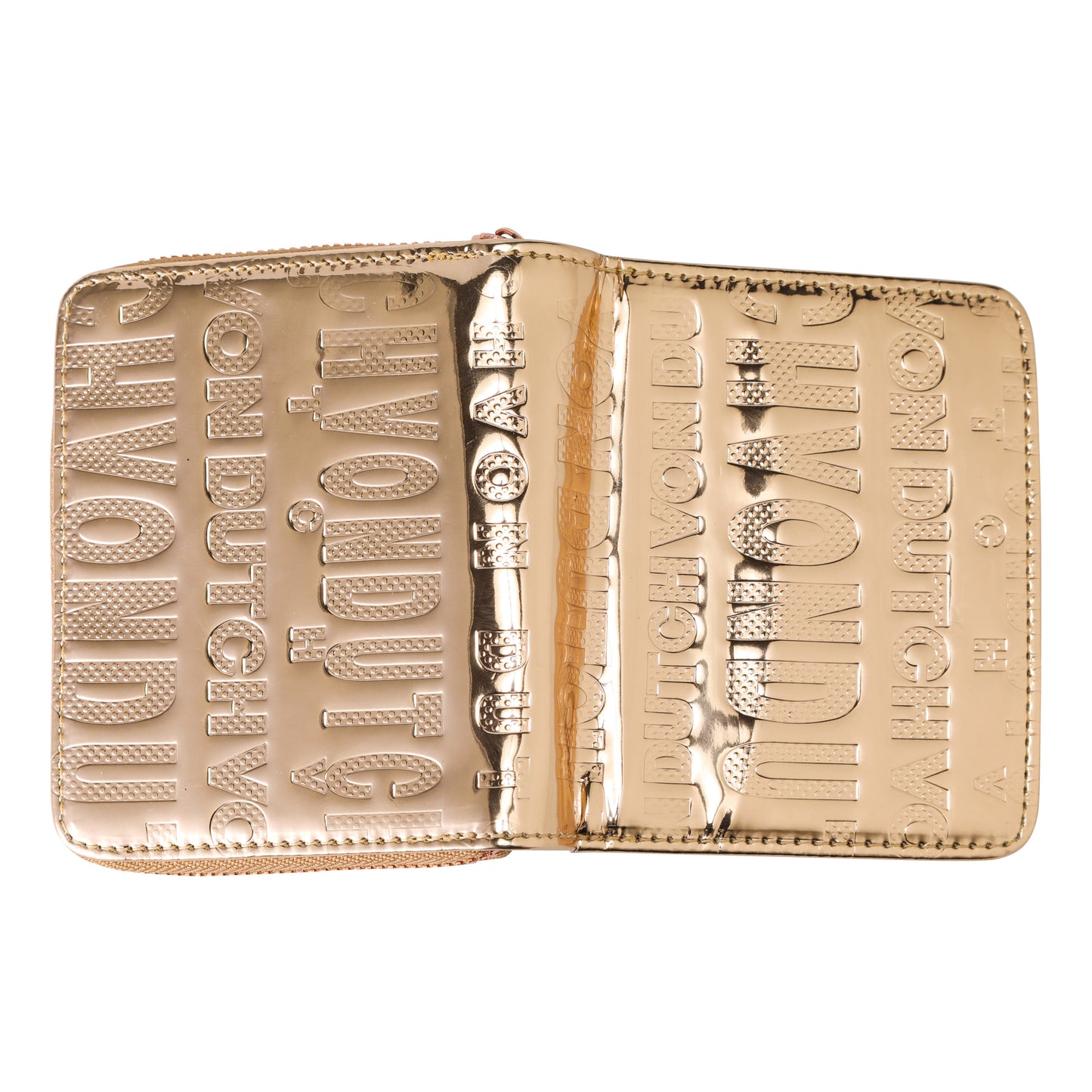 Reflective Logo Zip-Up Wallet