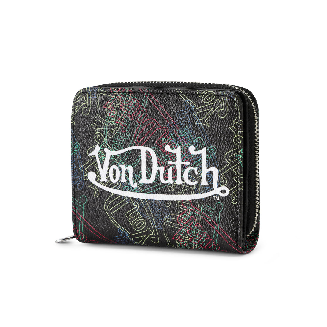 Neon Logos All Over Print Zip-Up Wallet — image 3