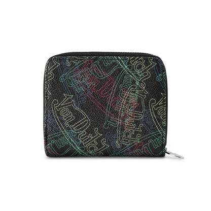 Neon Logos All Over Print Zip-Up Wallet