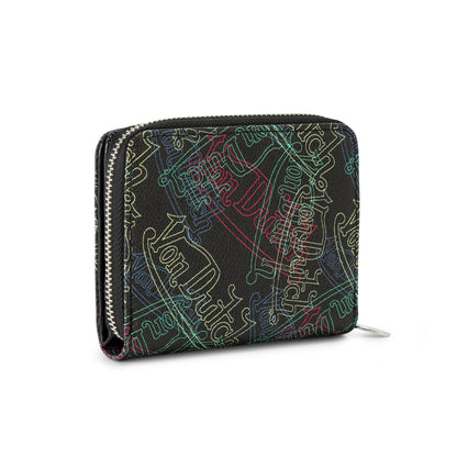 Neon Logos All Over Print Zip-Up Wallet