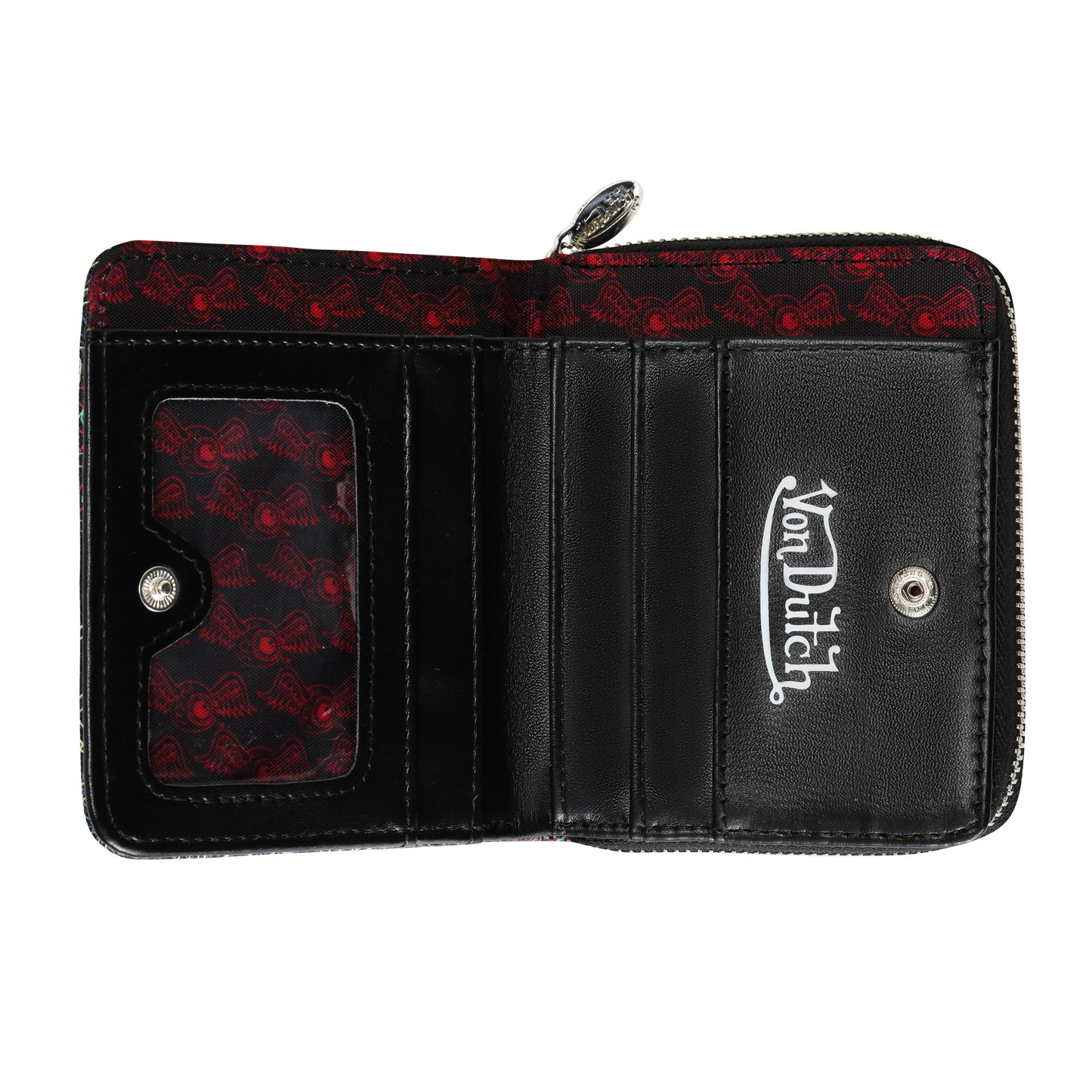 Neon Logos All Over Print Zip-Up Wallet