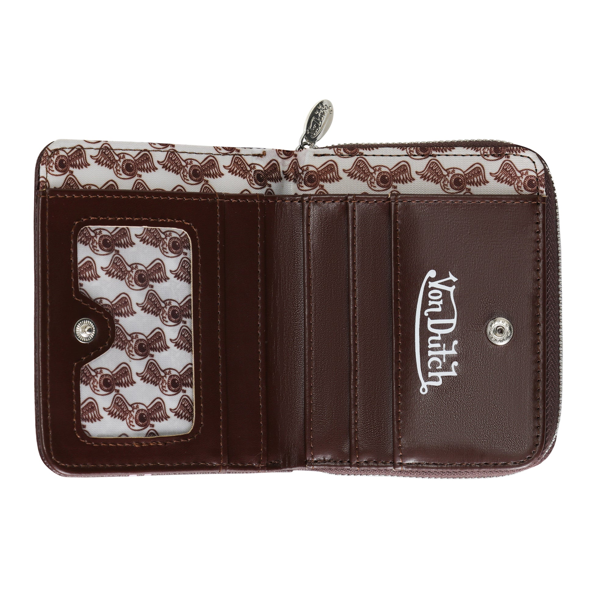 Flying Eye Signature Zip-up Wallet - Brown