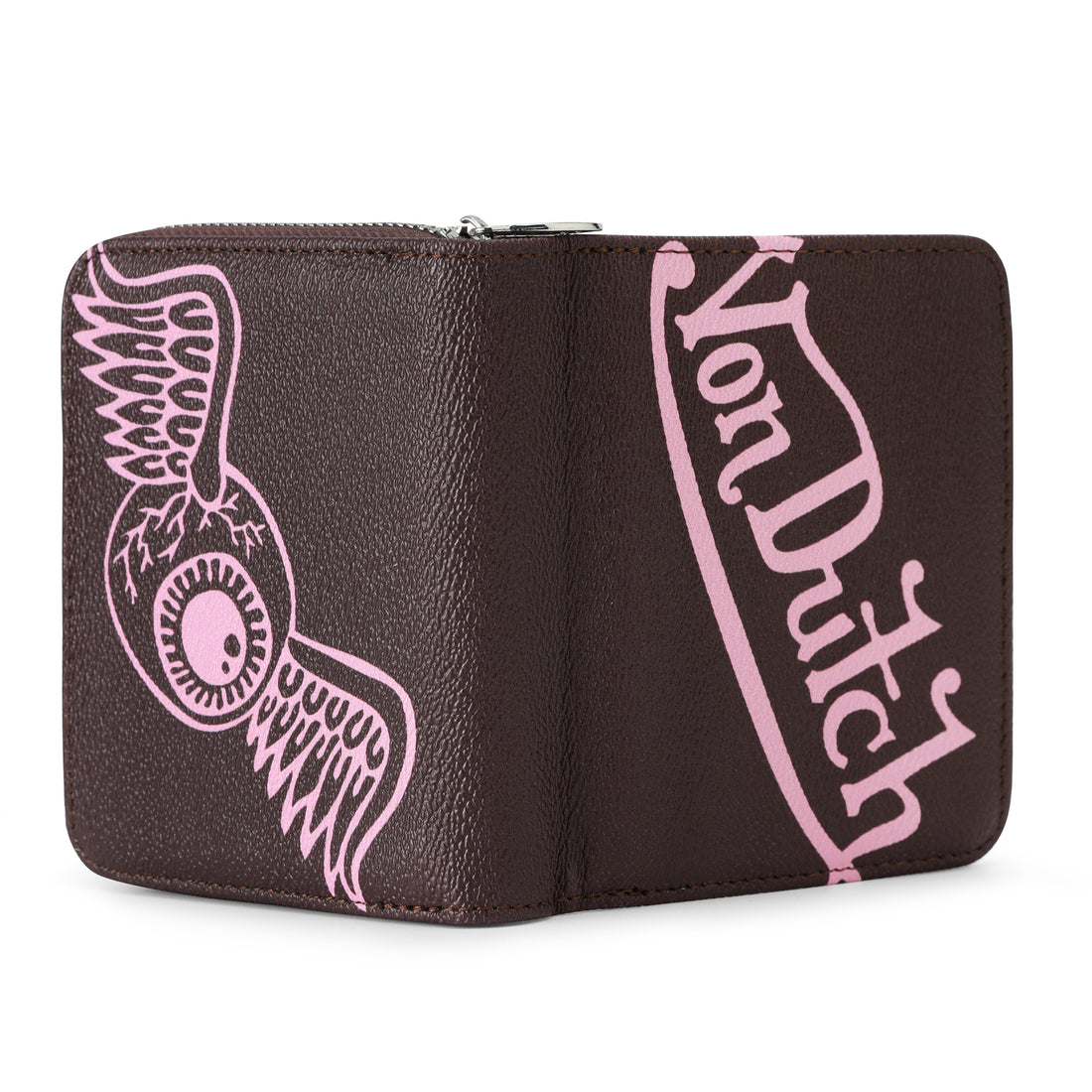 Flying Eye Signature Zip-up Wallet - Brown