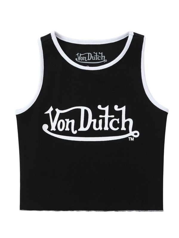 Women's Ribbed Crop Tanks - Black and White