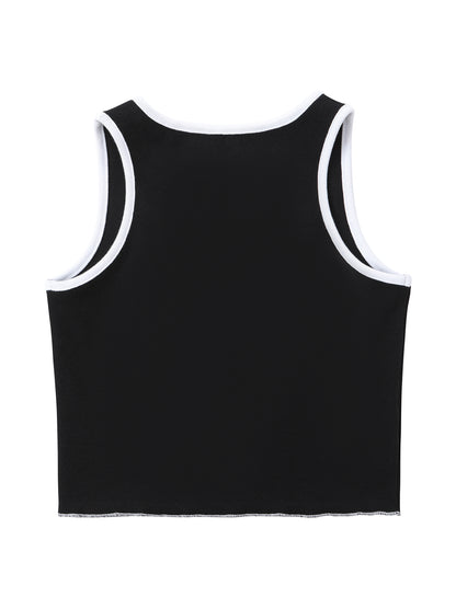 Women's Ribbed Crop Tanks - Black and White