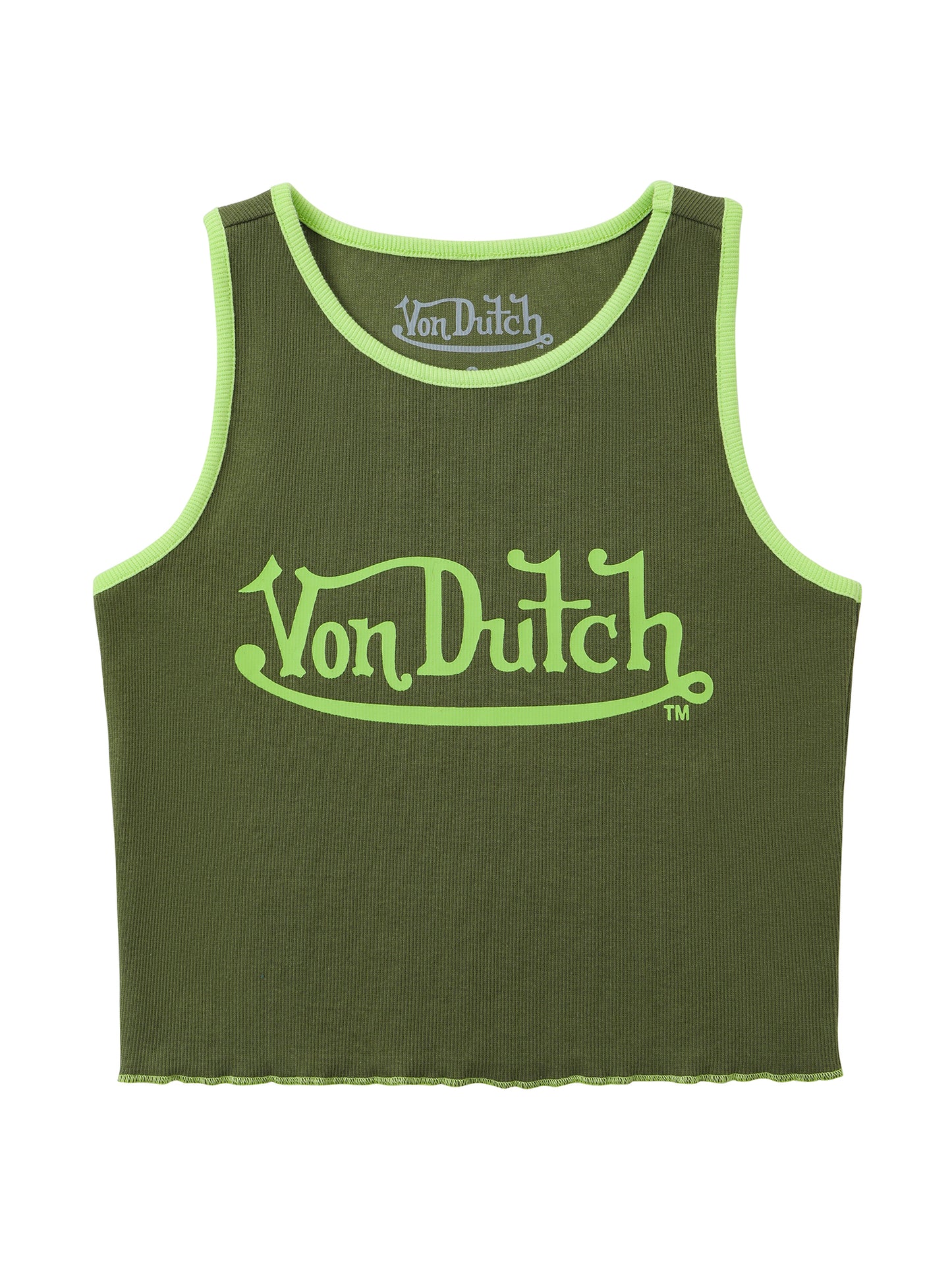 Women's Ribbed Crop Tanks - Green