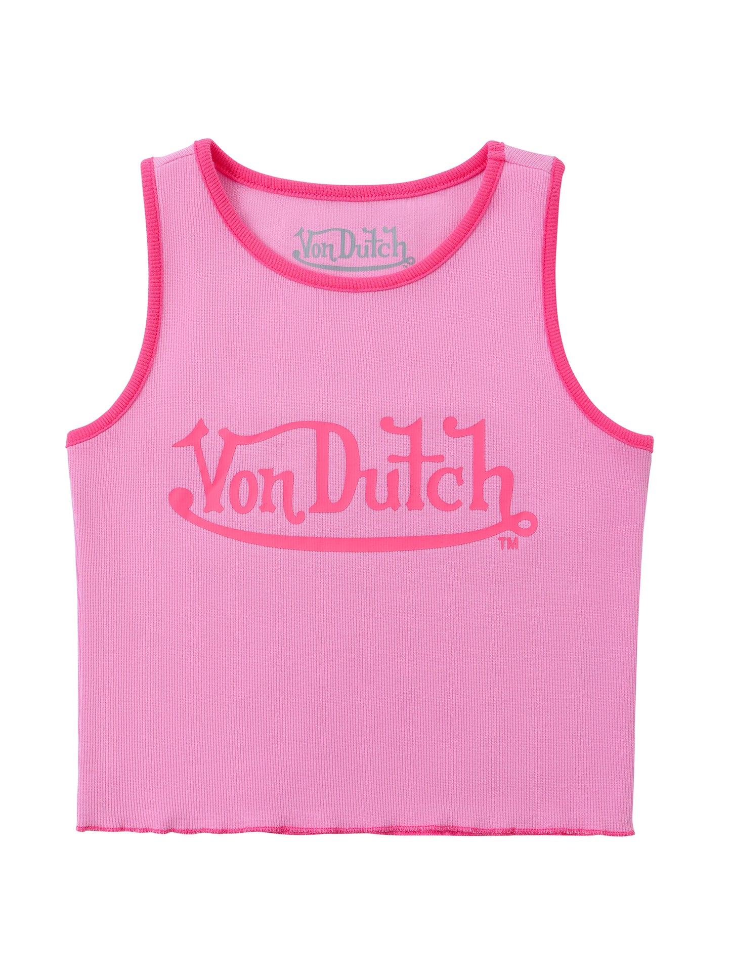 Women's Ribbed Crop Tanks - Pink