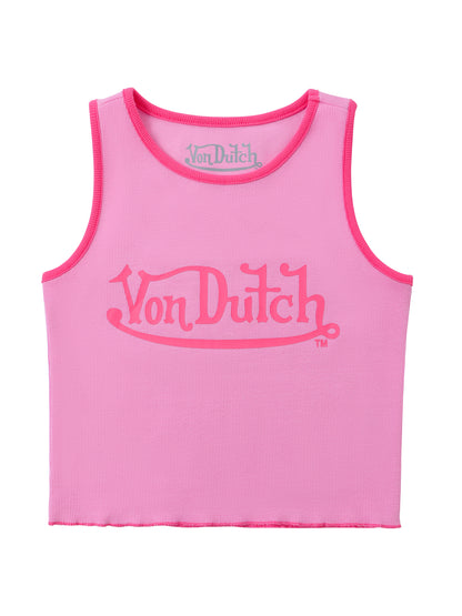 Women's Ribbed Crop Tanks - Pink