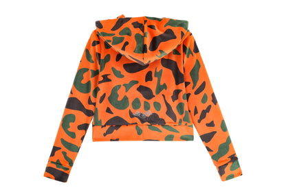 Velour Zip Up - Orange Camo