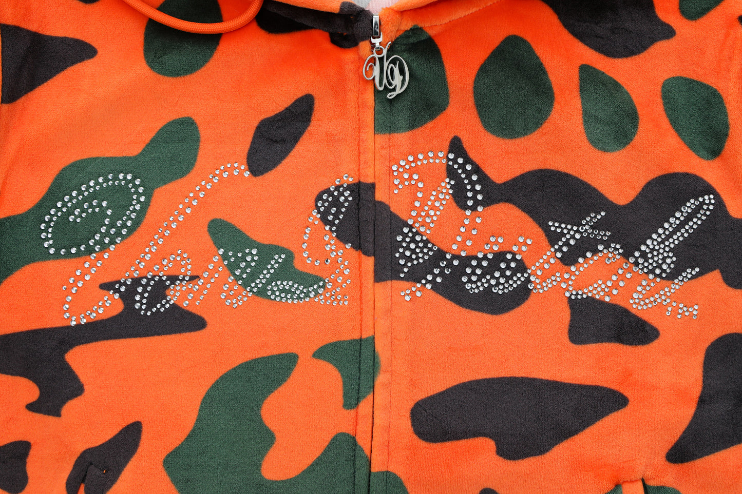 Velour Zip Up - Orange Camo