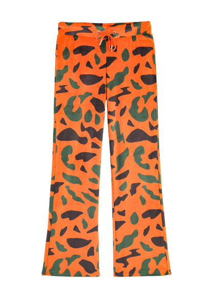 Velour Sweats - Orange Camo