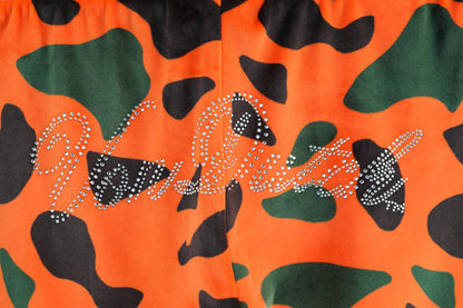 Velour Sweats - Orange Camo
