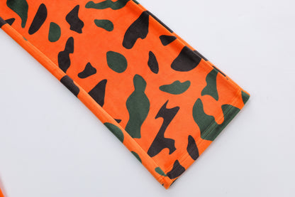 Velour Sweats - Orange Camo