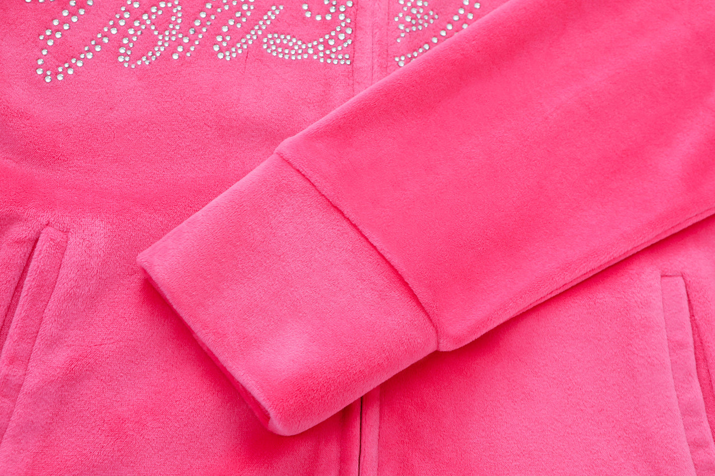Velour Zip Up - Hot Pink