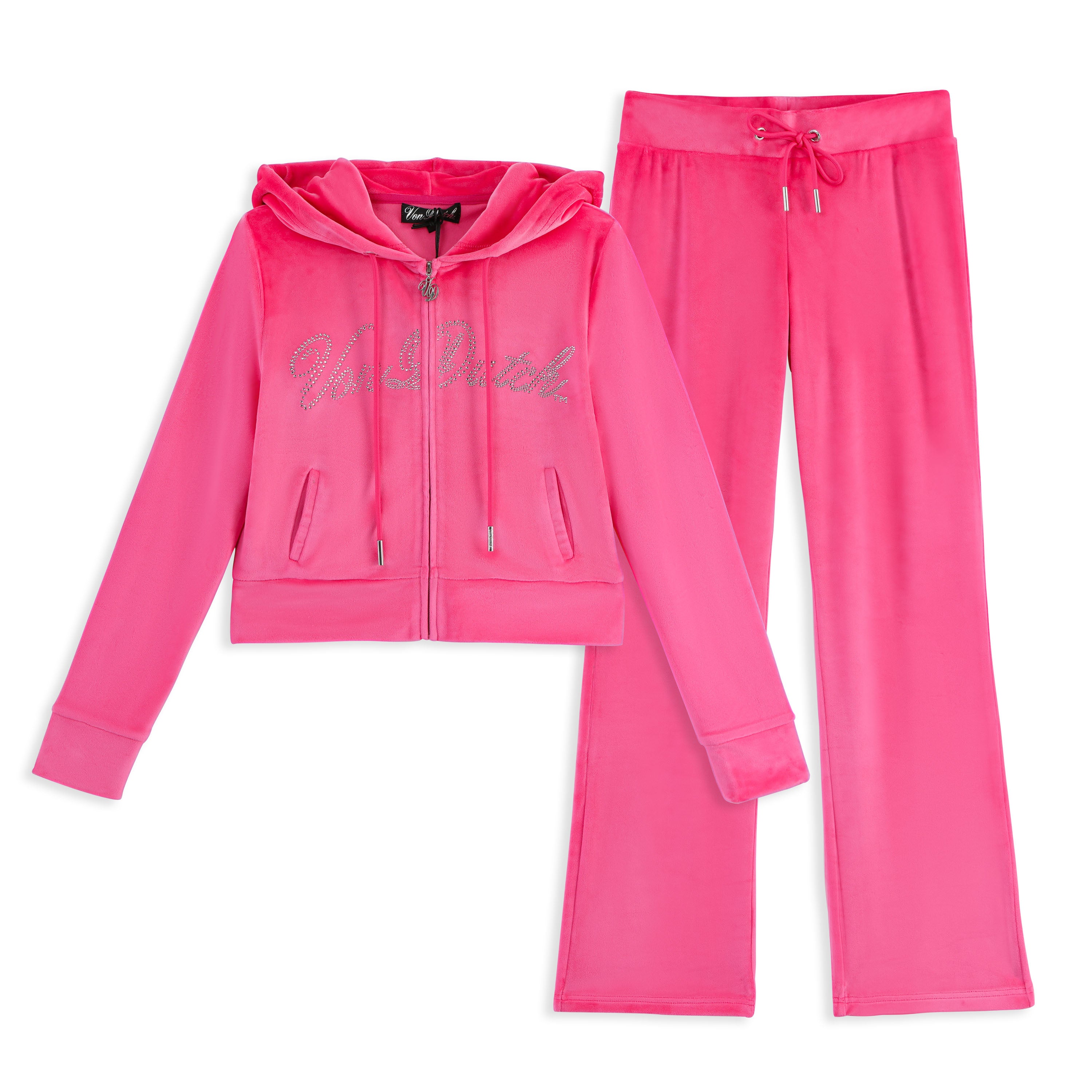 Velour Zip Up - Hot Pink | Von Dutch