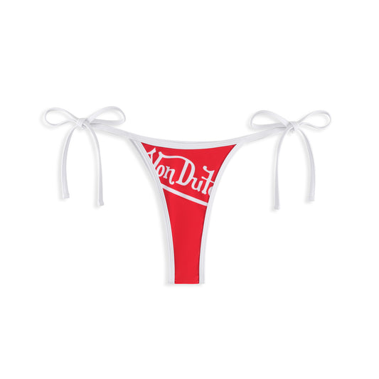 TWO TONE BIKINI BOTTOM - RED WHITE