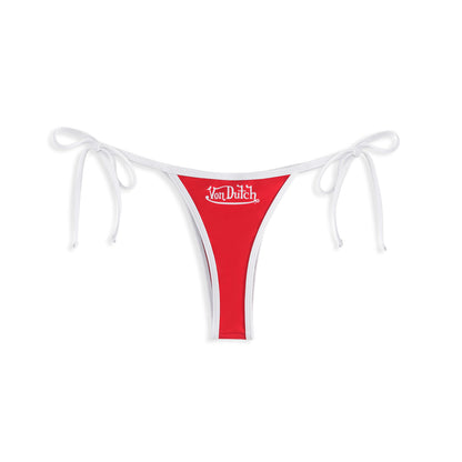 TWO TONE BIKINI BOTTOM - RED WHITE