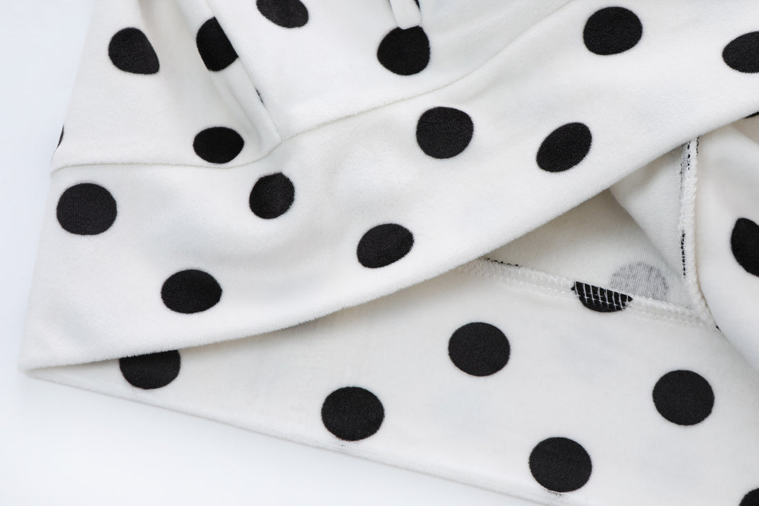 Velour Zip Up - Polka Dot