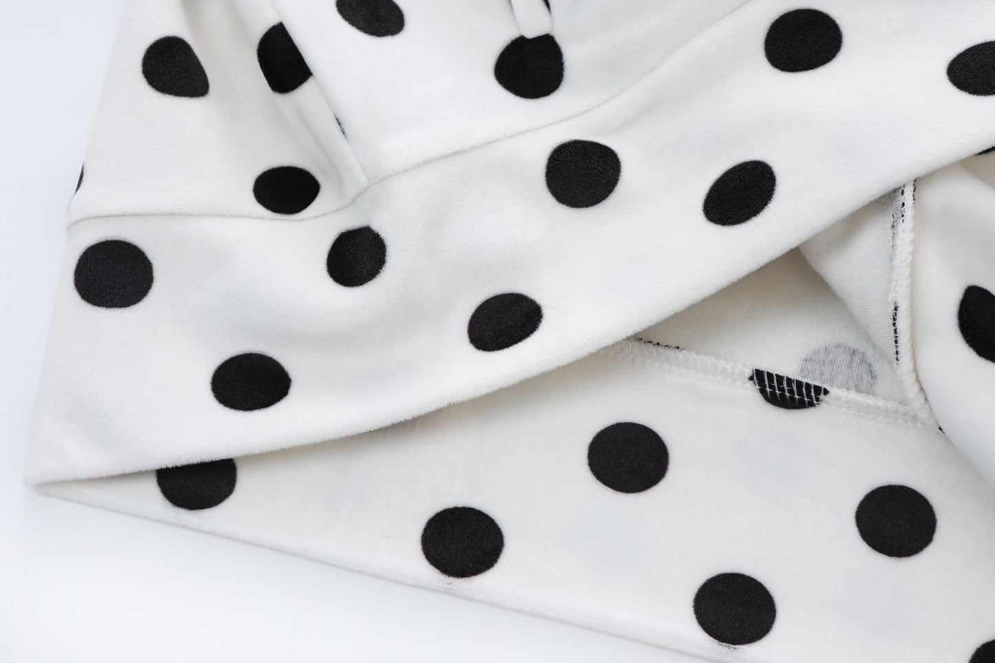 Velour Zip Up - Polka Dot