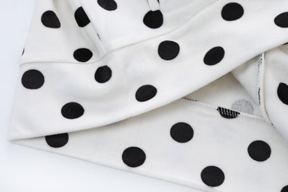 Velour Zip Up - Polka Dot