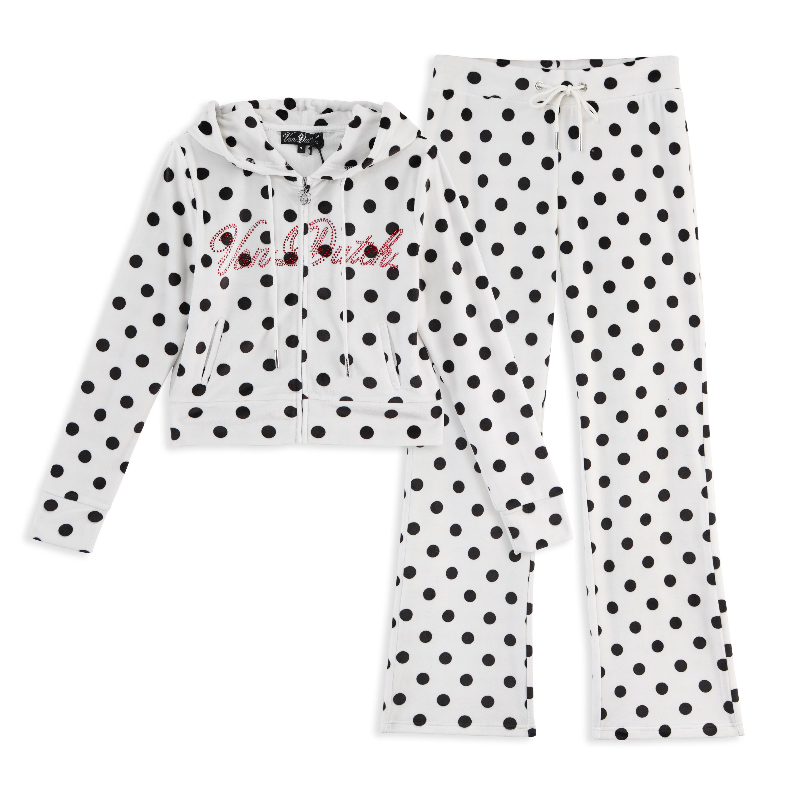 Velour Zip Up - Polka Dot | Von Dutch