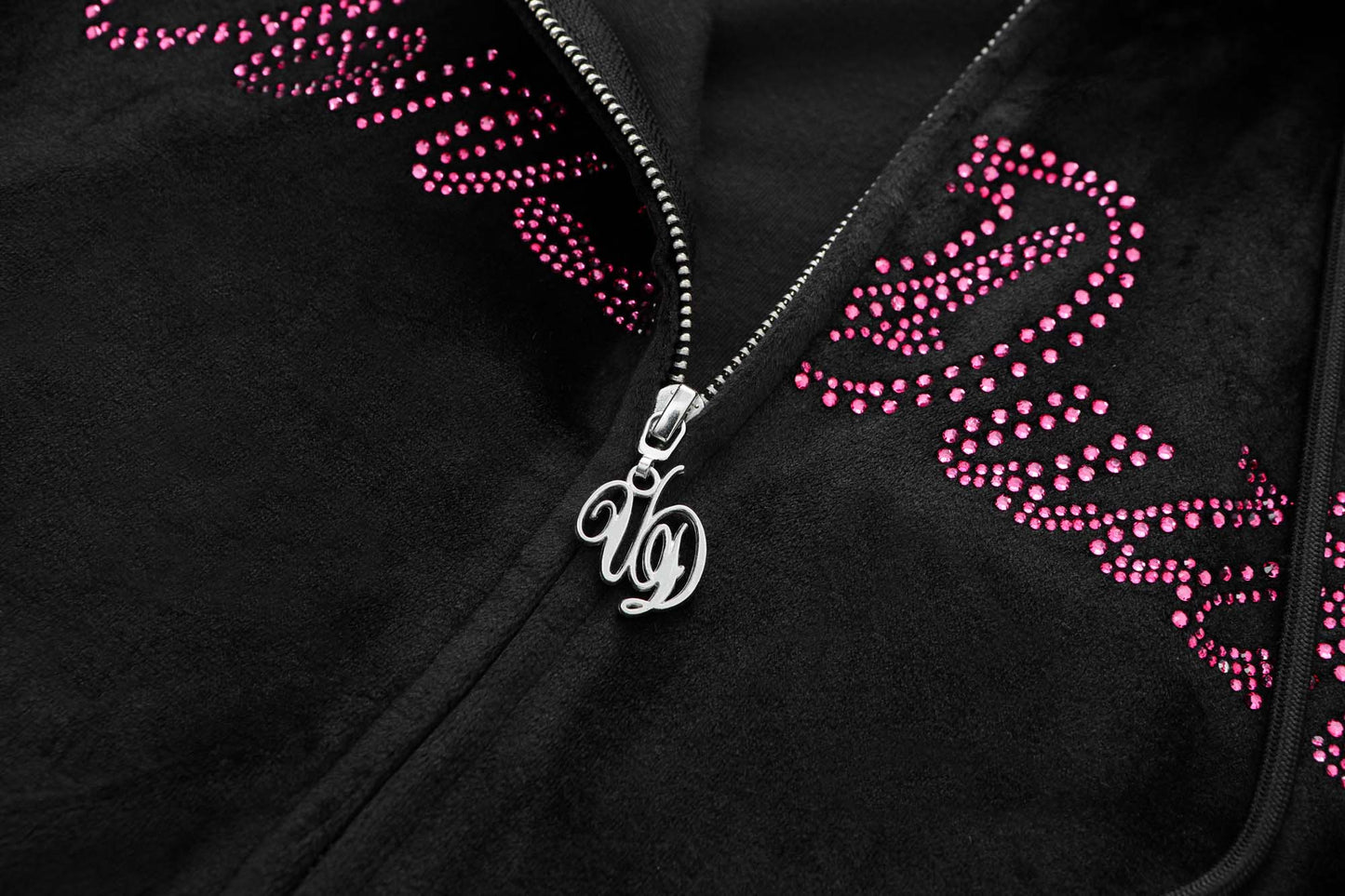 Velour Zip Up - Black