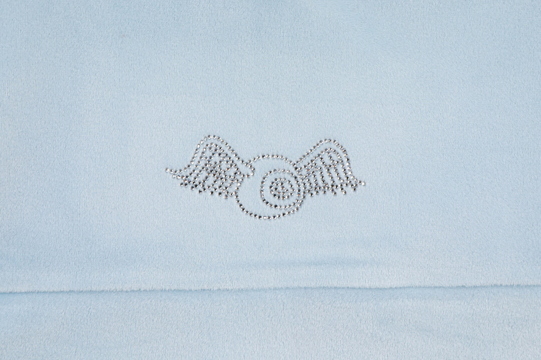 Velour Zip Up - Light Blue
