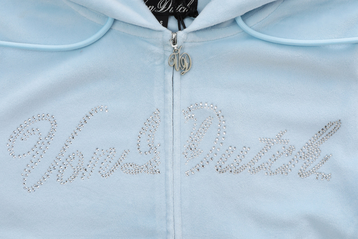 Velour Zip Up - Light Blue