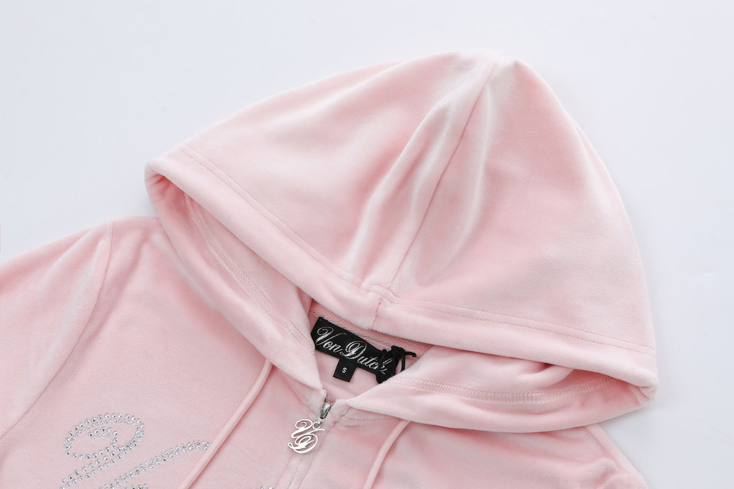 Velour Zip Up - Pink