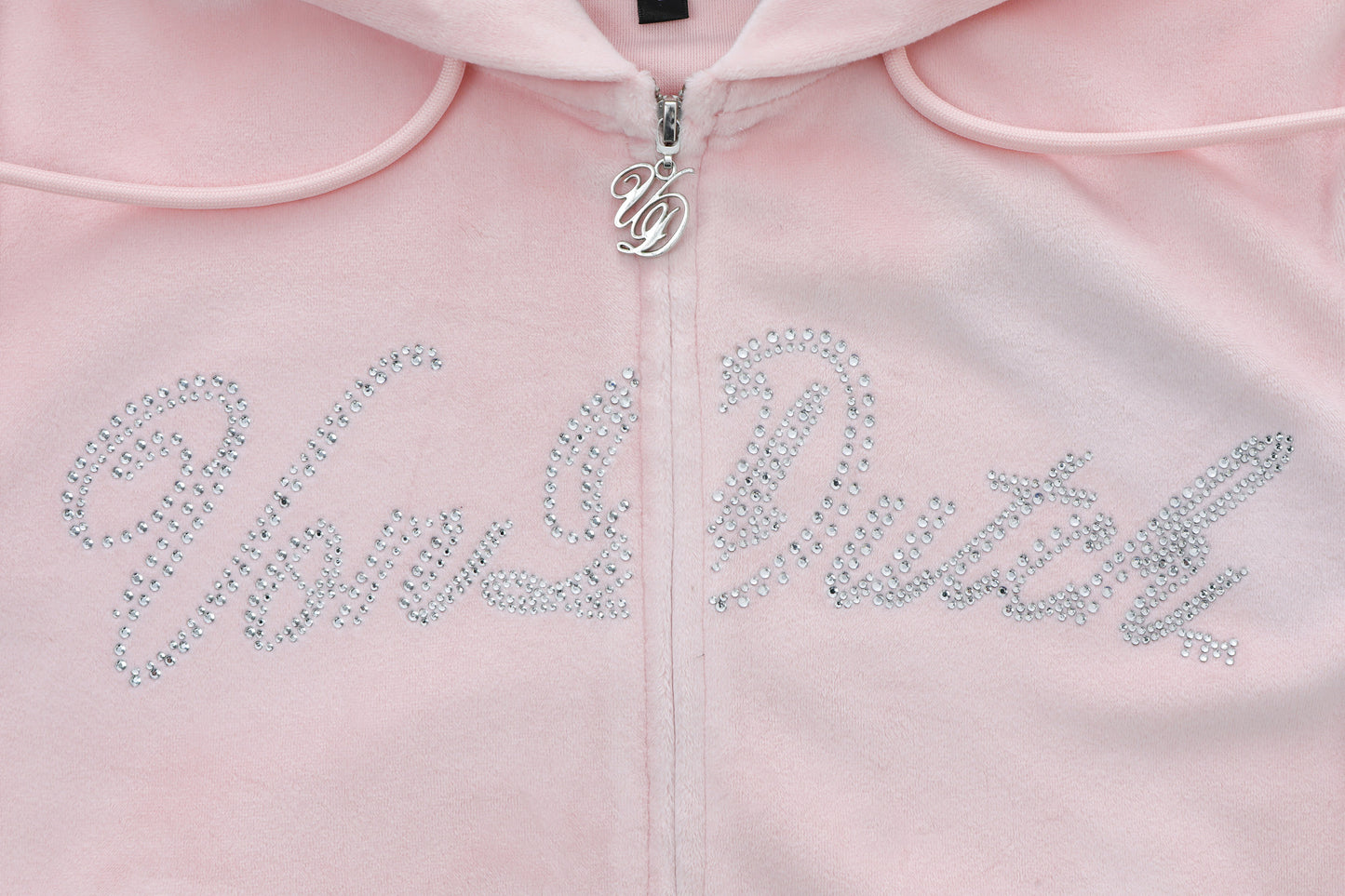 Velour Zip Up - Pink