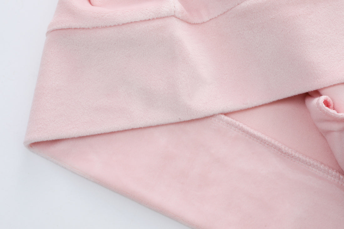 Velour Zip Up - Pink