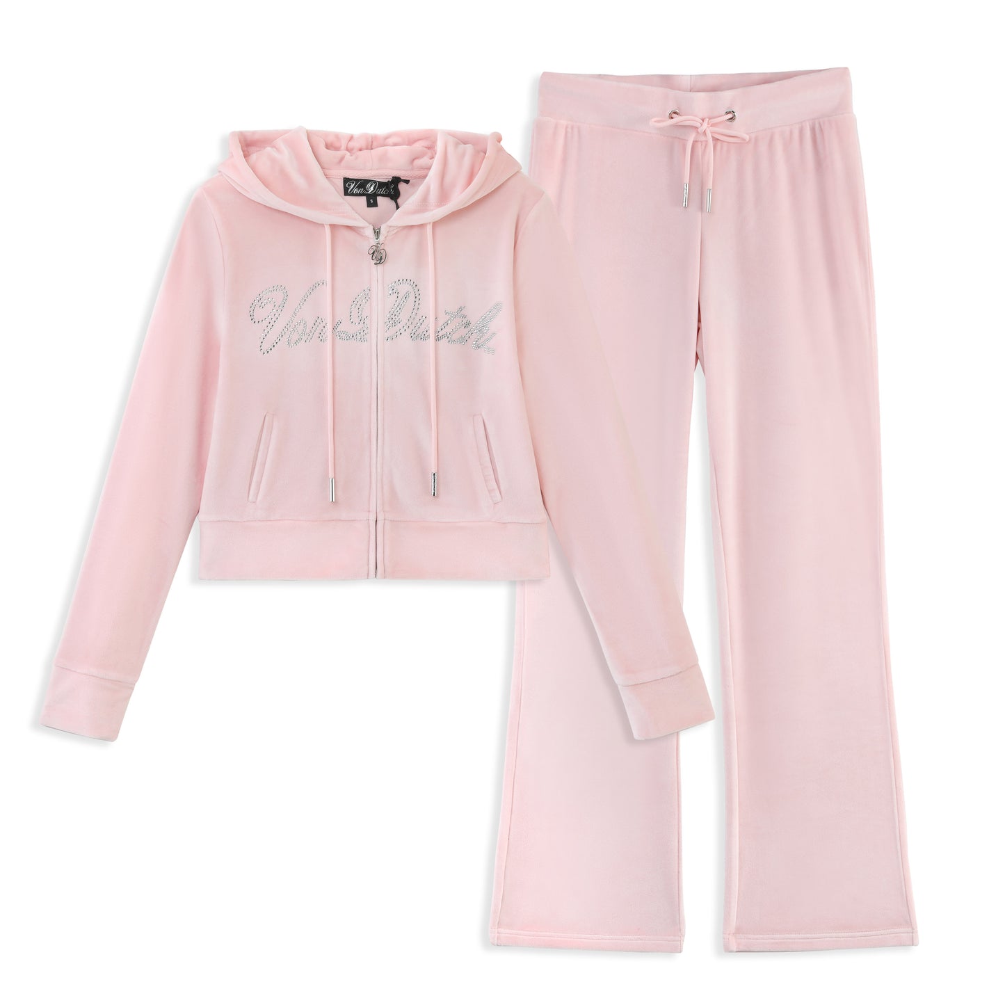 Velour Zip Up - Pink