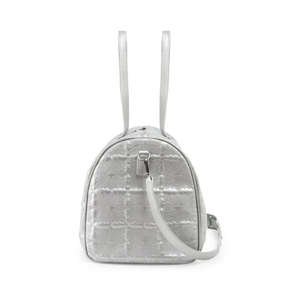 Embroidered Chopper Duffle Bag - Silver