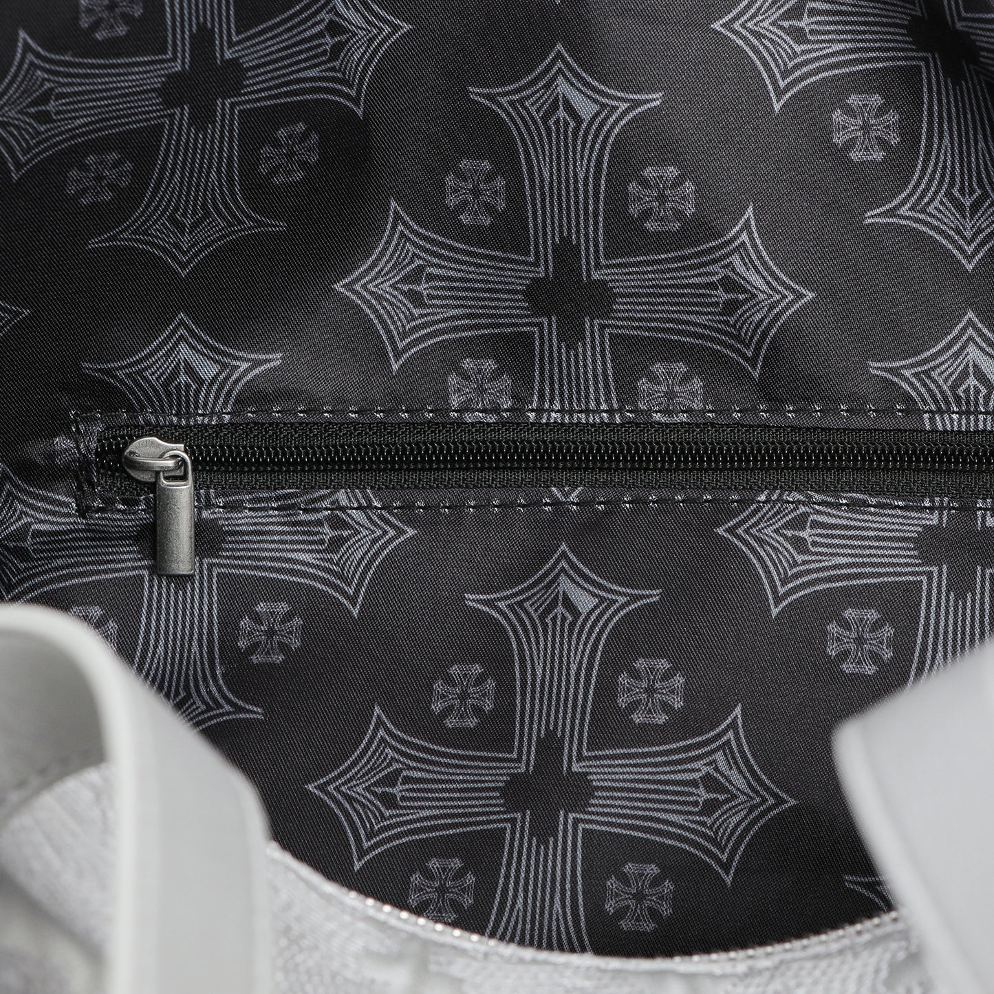 Embroidered Chopper Duffle Bag - Silver