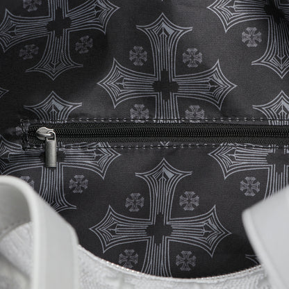 Embroidered Chopper Duffle Bag - Silver