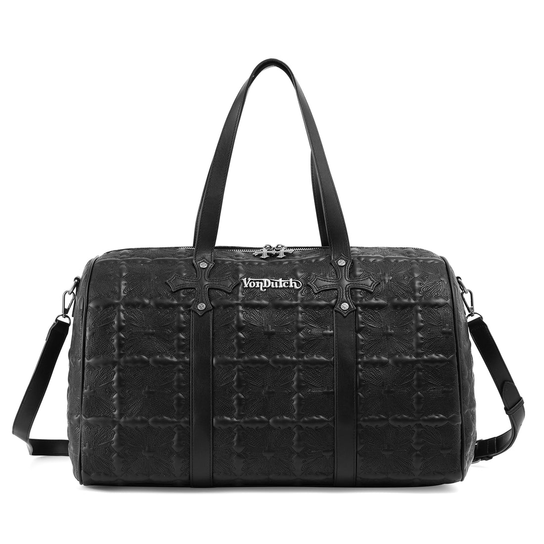 Embroidered Chopper Duffle Bag - Black — image 1