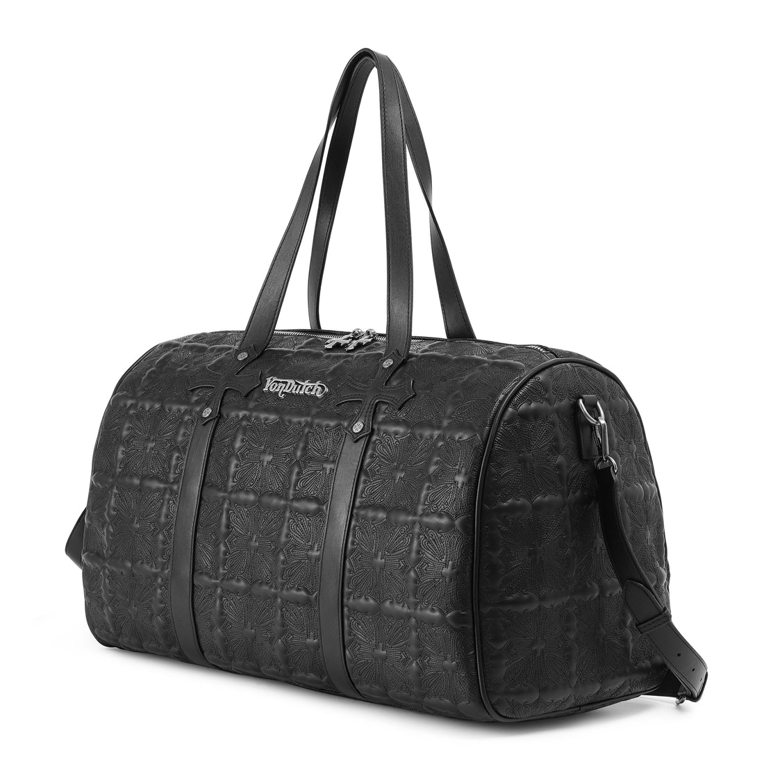 Embroidered Chopper Duffle Bag - Black — image 3